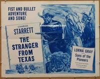 a763 STRANGER FROM TEXAS half-sheet movie poster R53 Charles Starrett