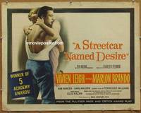 a765 STREETCAR NAMED DESIRE half-sheet movie poster R58 Brando, Leigh