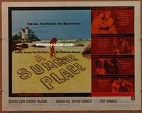 a769 SUMMER PLACE half-sheet movie poster '59 Sandra Dee, Troy Donahue