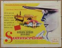 a770 SUMMERTIME style A half-sheet movie poster '55 Kate Hepburn, Brazzi