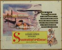 a771 SUMMERTIME style B half-sheet movie poster '55 Kate Hepburn, Brazzi