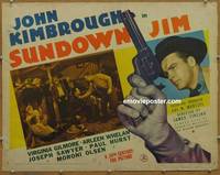 a773 SUNDOWN JIM half-sheet movie poster '42 John Kimbrough, gun image!