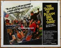 a775 TAKING OF PELHAM ONE TWO THREE half-sheet movie poster '74 Matthau