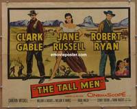 a778 TALL MEN half-sheet movie poster '55 Clark Gable, Jane Russell, Ryan