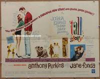 a779 TALL STORY half-sheet movie poster '60 Perkins, Fonda, basketball!