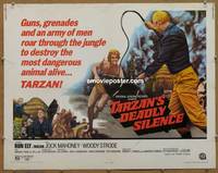 a781 TARZAN'S DEADLY SILENCE half-sheet movie poster '70 Ron Ely, Mahoney