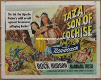 a782 TAZA SON OF COCHISE half-sheet movie poster '54 Rock Hudson, Rush