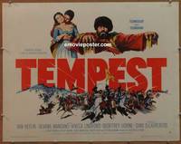 a784 TEMPEST half-sheet movie poster '59 Van Heflin, Silvana Mangano