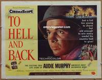 a806 TO HELL & BACK half-sheet movie poster '55 Audie Murphy life story!