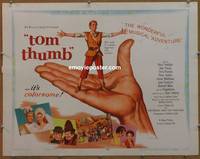 a808 TOM THUMB half-sheet movie poster '58 George Pal, Russ Tamblyn