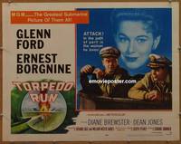 a816 TORPEDO RUN half-sheet movie poster '58 Glenn Ford, Borgnine