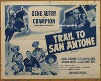a821 TRAIL TO SAN ANTONE half-sheet movie poster R53 Gene Autry