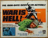 a866 WAR IS HELL half-sheet movie poster '64 Tony Russell, Barron