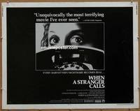 a877 WHEN A STRANGER CALLS half-sheet movie poster '79 sitter's nightmare!