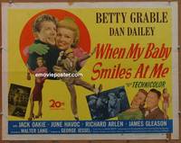 a879 WHEN MY BABY SMILES AT ME half-sheet movie poster '48 Betty Grable
