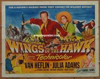 a884 WINGS OF THE HAWK half-sheet movie poster '53 Van Heflin, Boetticher