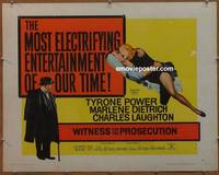 a886 WITNESS FOR THE PROSECUTION style A half-sheet movie poster '58 Wilder