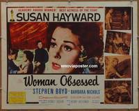 a888 WOMAN OBSESSED half-sheet movie poster '59 Susan Hayward, Stephen Boyd