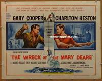 a894 WRECK OF THE MARY DEARE half-sheet movie poster '59 Cooper, Heston