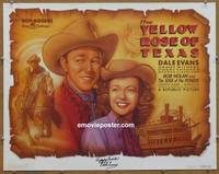 a901 YELLOW ROSE OF TEXAS signed half-sheet movie poster R94 Roy Rogers, Dale Evans