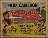 a084 BEYOND THE PECOS half-sheet movie poster '45 Rod Cameron, Knight