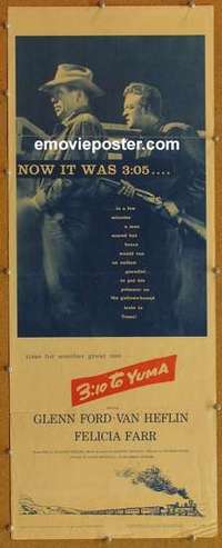 b006 3:10 TO YUMA insert movie poster '57 Glenn Ford, Heflin, Daves