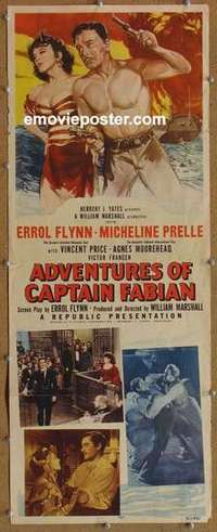 b011 ADVENTURES OF CAPTAIN FABIAN insert movie poster '51 Flynn