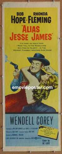 b016 ALIAS JESSE JAMES insert movie poster '59 Bob Hope, Fleming