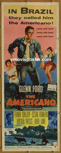 b023 AMERICANO insert movie poster '55 Glenn Ford, William Castle