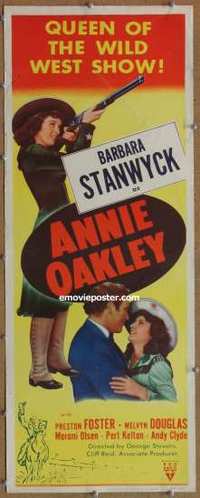 b026 ANNIE OAKLEY insert movie poster R52 Barbara Stanwyck, Foster