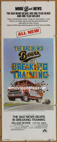 b040 BAD NEWS BEARS IN BREAKING TRAINING insert movie poster '77