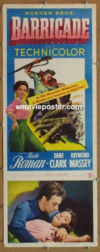 b045 BARRICADE insert movie poster '50 Ruth Roman, Dane Clark