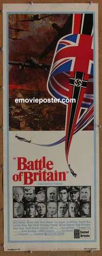 b047 BATTLE OF BRITAIN insert movie poster '69 Michael Caine