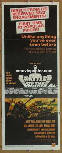 b048 BATTLE OF THE BULGE insert movie poster '66 Henry Fonda, Shaw