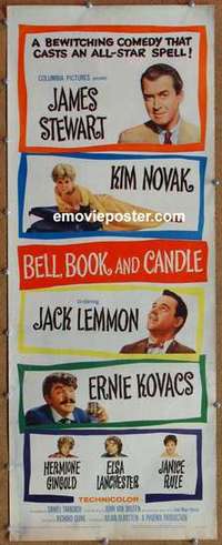 b051 BELL, BOOK & CANDLE insert movie poster '58 James Stewart, Novak
