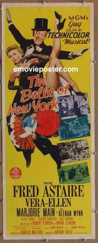 b053 BELLE OF NEW YORK insert movie poster '52 Astaire, Vera-Ellen