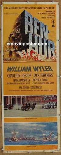 b056 BEN HUR insert movie poster R69 Charlton Heston, Boyd