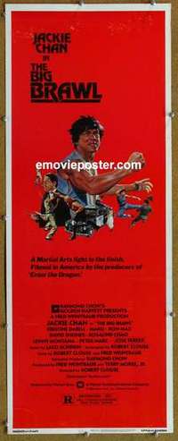 b057 BIG BRAWL insert movie poster '80 early Jackie Chan, kung fu!