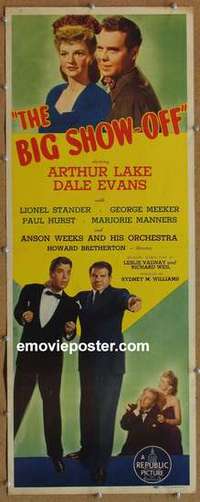b060 BIG SHOW OFF insert movie poster '45 Arthur Lake, Dale Evans