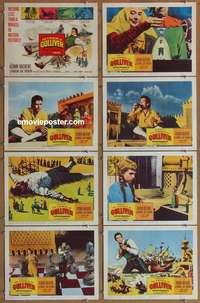 c032 3 WORLDS OF GULLIVER 8 movie lobby cards '60 Ray Harryhausen