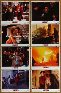 c381 HERO 8 movie lobby cards '92 Dustin Hoffman, Geena Davis