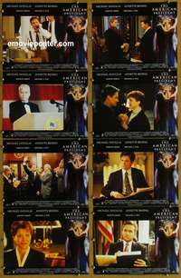c060 AMERICAN PRESIDENT 8 English movie lobby cards '95 Douglas, Bening