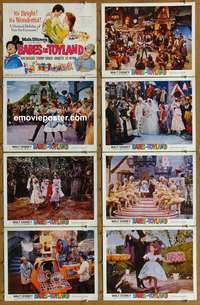 c085 BABES IN TOYLAND 8 movie lobby cards '61 Walt Disney, Bolger