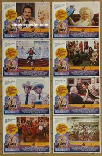 c106 BEST LITTLE WHOREHOUSE IN TEXAS 8 movie lobby cards '82 Parton
