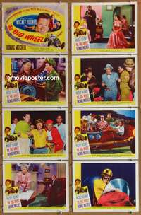 c114 BIG WHEEL 8 movie lobby cards '49 car racing, Mickey Rooney