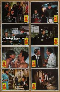 c118 BLACK BIRD 8 movie lobby cards '75 George Segal, Maltese Falcon!
