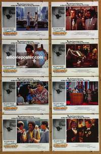 c148 BREWSTER'S MILLIONS 8 English movie lobby cards '85 Pryor, Candy