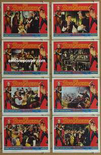 c156 BUCCANEER 8 movie lobby cards '58 Brynner, Heston, Bloom, Boyer