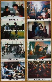 c176 CHAPLIN 8 Mexican movie lobby cards '92 Robert Downey, Jr.