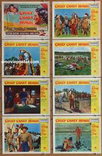 c182 CHIEF CRAZY HORSE 8 movie lobby cards '55 Mature, Native Americans